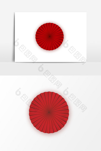 红色手绘伞顶大气装饰图案图片
