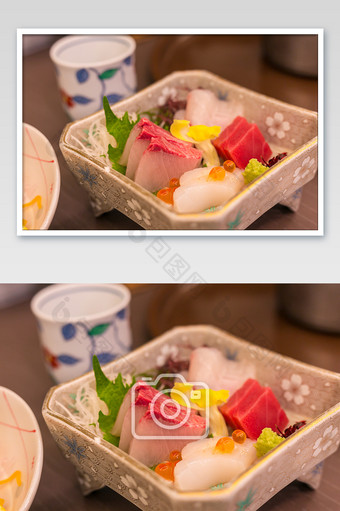 日本传统寿司拼盘美食摄影图片