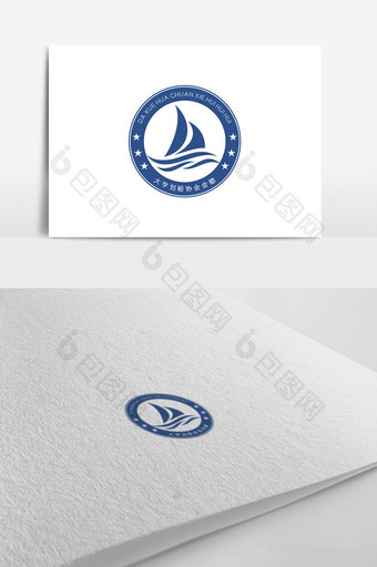 简约大气划船运动协会徽章LOGO图片