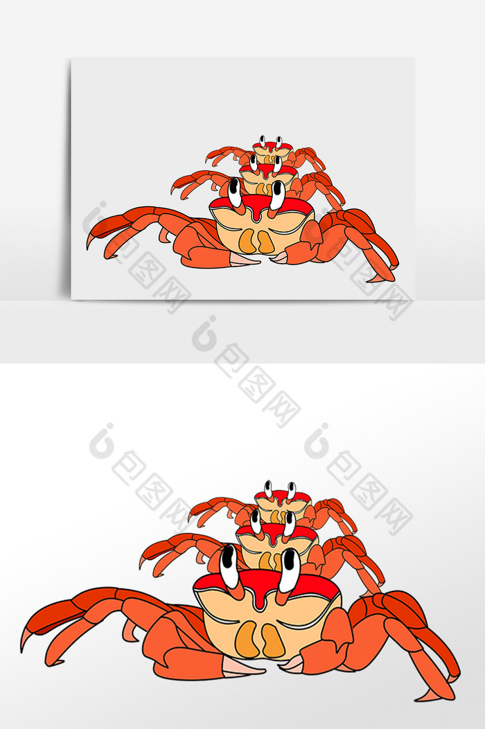 夏季海滩旅行生物螃蟹插画图片图片