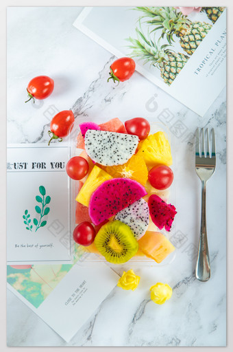 夏日水果拼盘美食摄影图图片