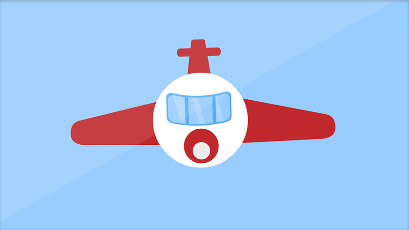 卡通交通工具正面飞机素材动图GIF图片