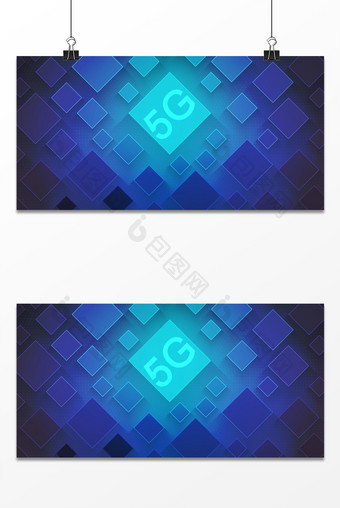 商务科技5G几何堆叠立体光效背景图片
