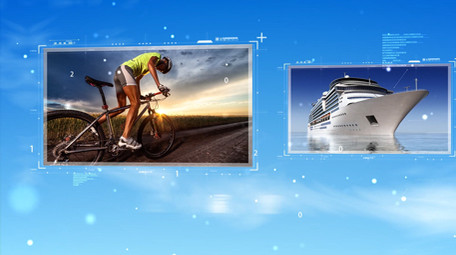 蓝天云层互联网简洁多图展示ae模版