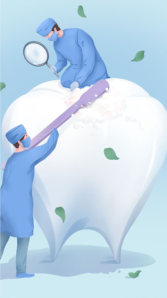 清洁牙齿保护口腔医疗gif插画图片