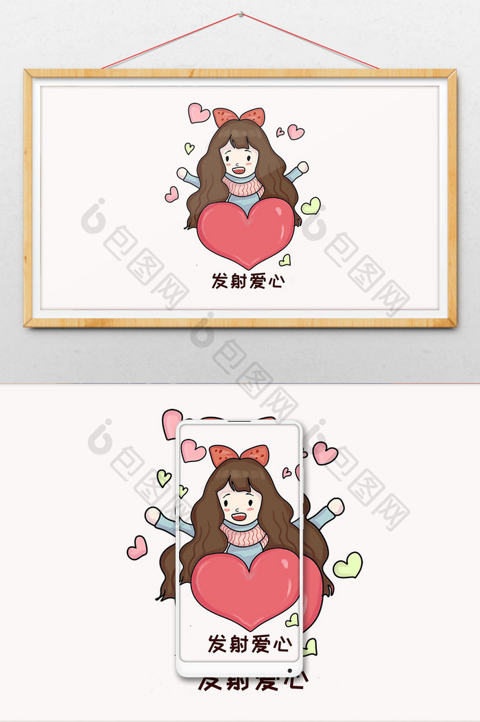 动态可爱女孩v动态女生长发图马尾辫爱心扎图片