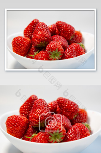 果盘草莓摄影图片