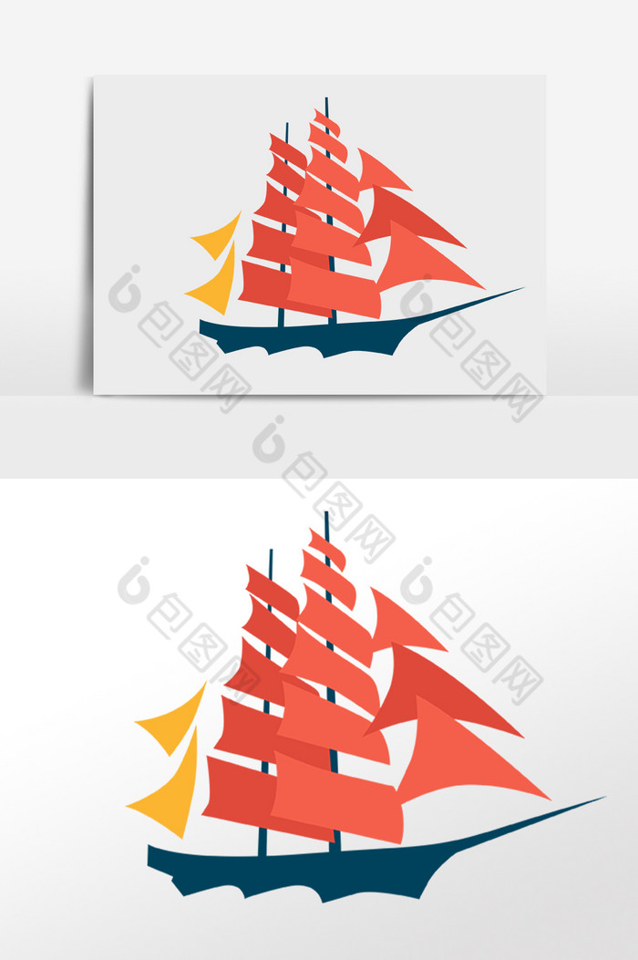 大海旅游出行帆船插画图片图片