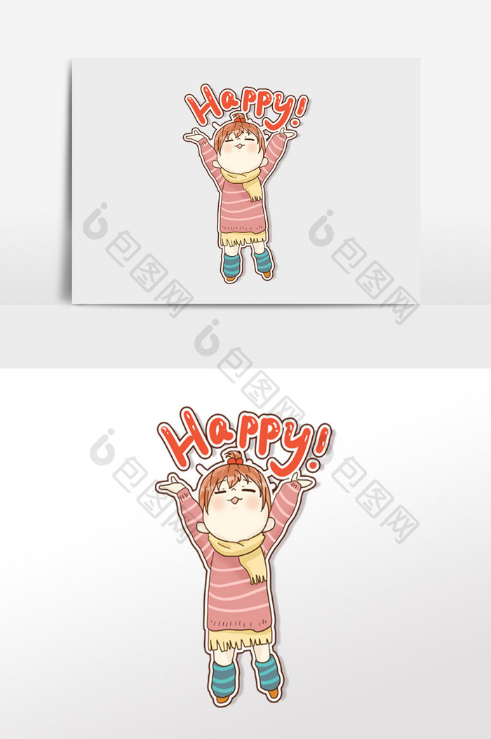 二次元卡通开心a卡通美表情熊猫少女包表情图片