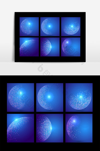 蓝色星球科技光效素材图片