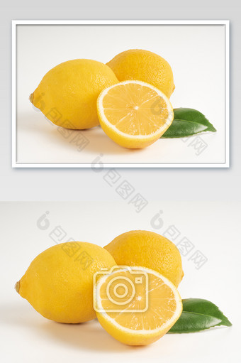 切开新鲜柠檬高清图图片
