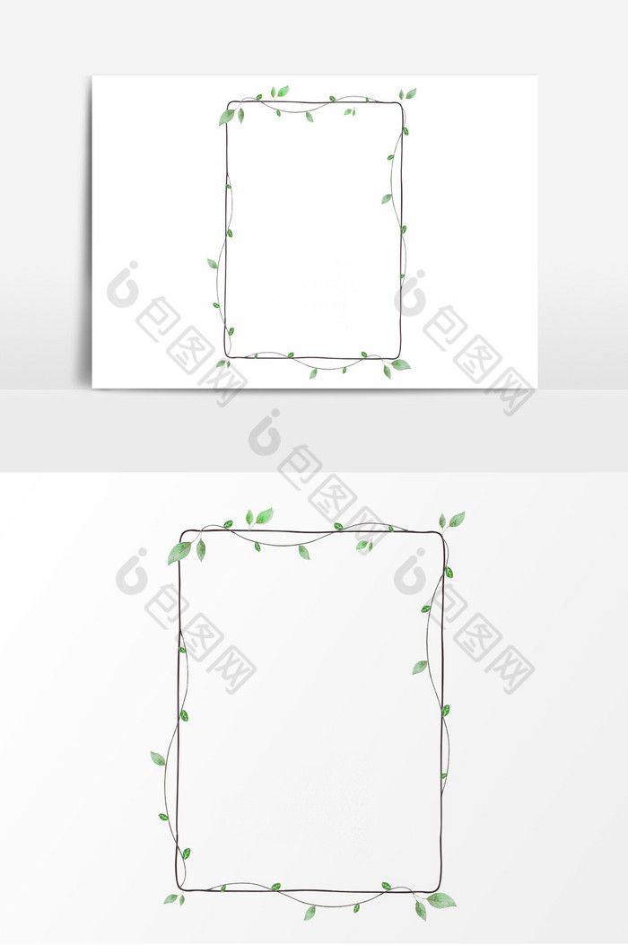 藤条绿叶边框图片图片