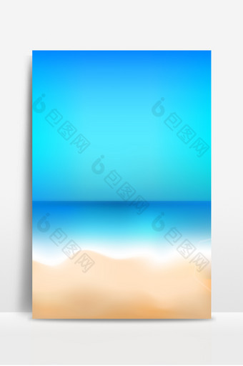 假日旅游度假海滩蓝色渐变朦胧背景图片