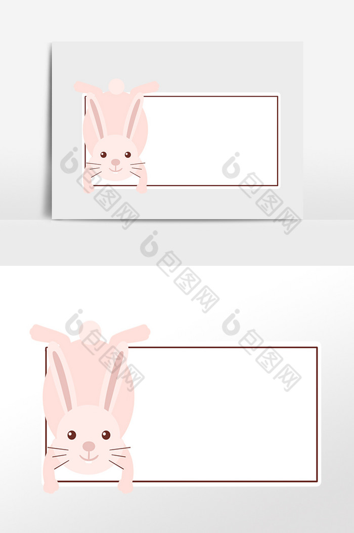 小兔子边框插画边图片图片