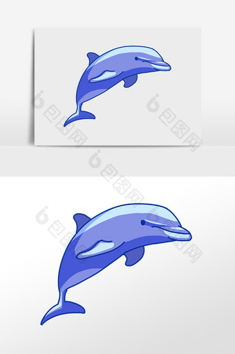 手绘海洋动物水生物大鲨鱼插画图片