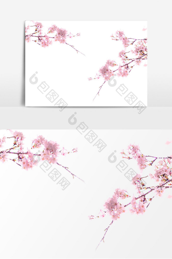 春天装饰桃花树枝图片图片