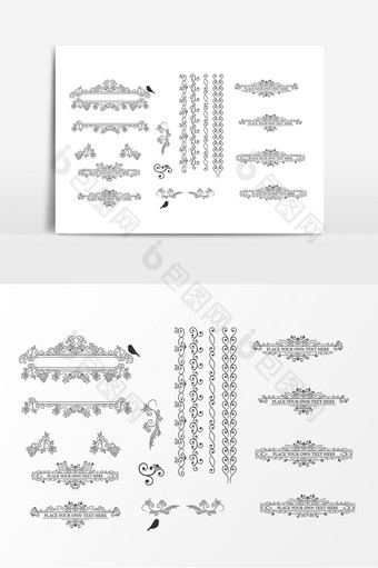 欧式花纹分割线设计素材图片