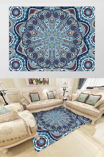 欧式古典花纹美式花纹复古民族风地毯图案图片