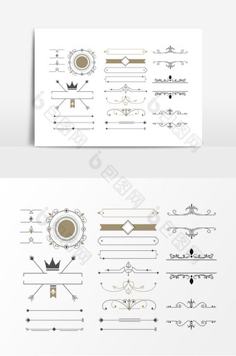 多款花纹欧式分割线设计元素图片