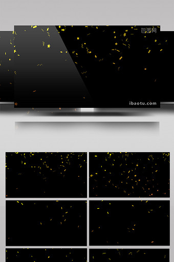5组金色粒子图形飘落圣诞节日视频装饰视频图片