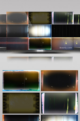 16组老电影噪波叠加视频素材图片