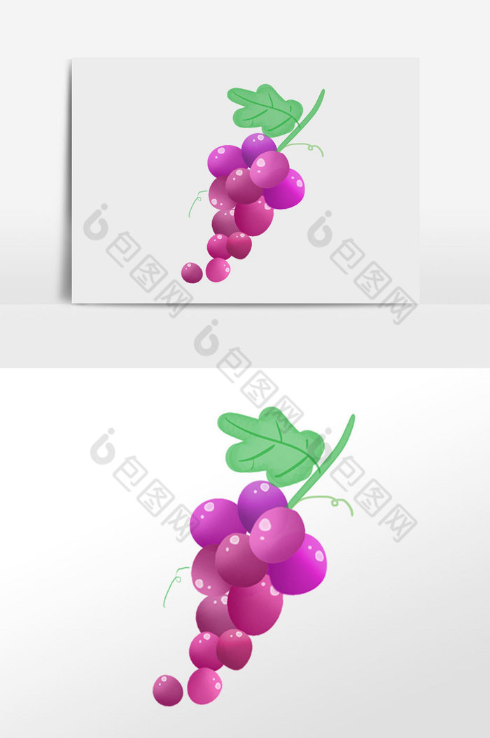 夏季新鲜水果葡萄插画图片图片
