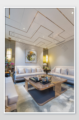 高贵优雅的新中式休息室家居摄影图图片