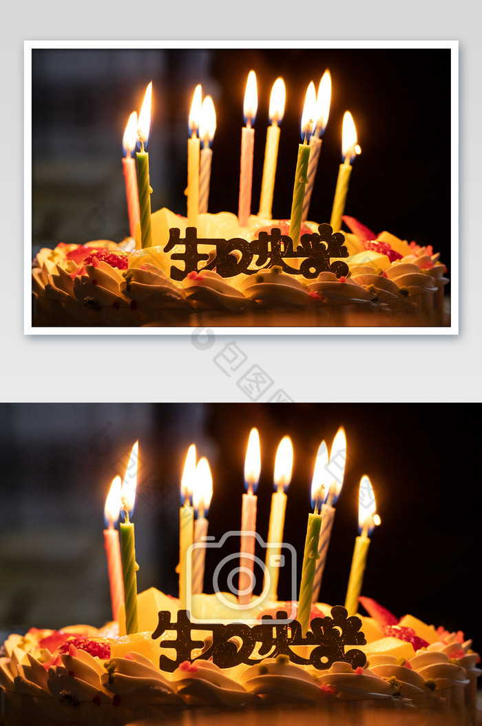 黄色温馨生日蜡烛摄影图片图片