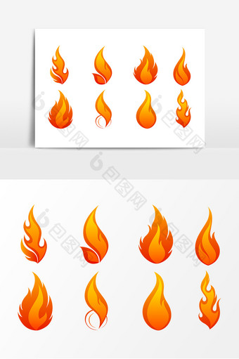 燃烧火焰图标设计素材图片