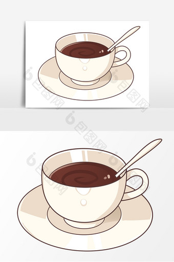咖啡手绘卡通形象元素图片
