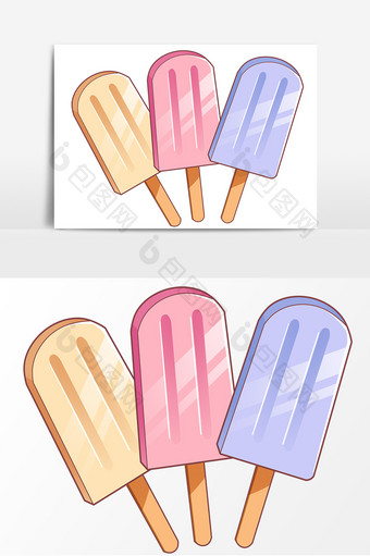 夏天冰淇淋雪糕形象元素图片