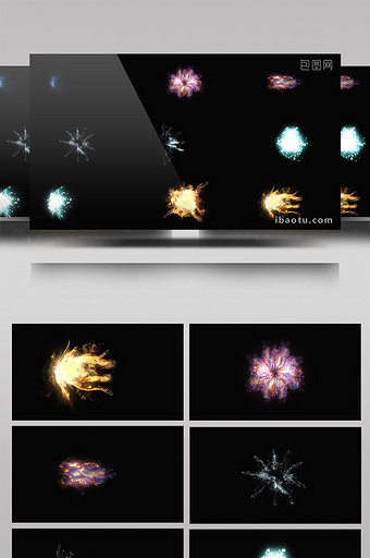 10组能量光波旋涡粒子特效视频素材图片