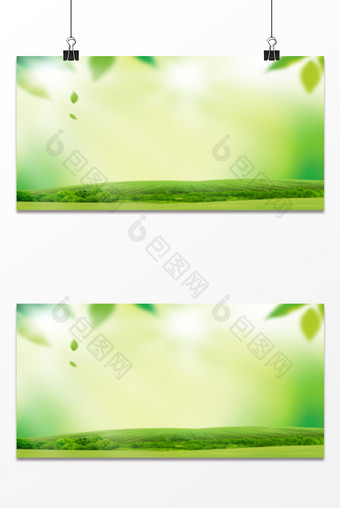 绿色清新枝叶夏天朦胧养生自然背景图片