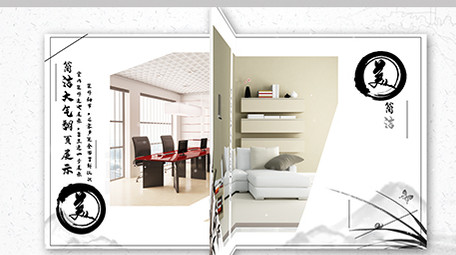 简洁翻页房间装饰<strong>图文</strong>展示ae模板