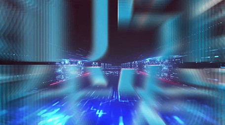 蓝色科技粒子背景震撼企业宣传会声会影模板