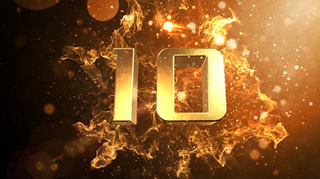 震撼大气金色E3D三维文字倒计时10秒