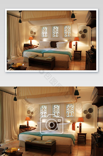 迪拜帆船酒店室内空间客房摄影图图片