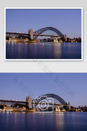 日出前的悉尼海港大桥摄影图片