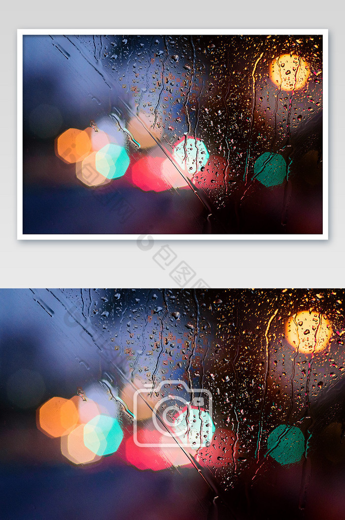 城市雨夜光影斑驳摄影图片图片