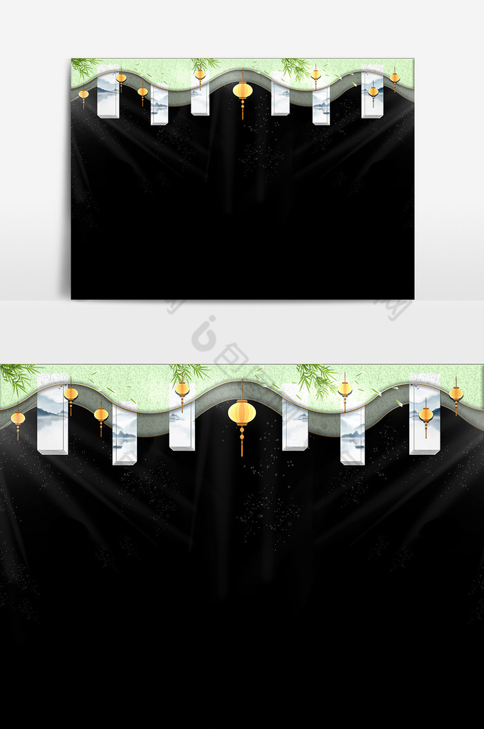 新中式帷幔吊顶装饰灯道具图片图片