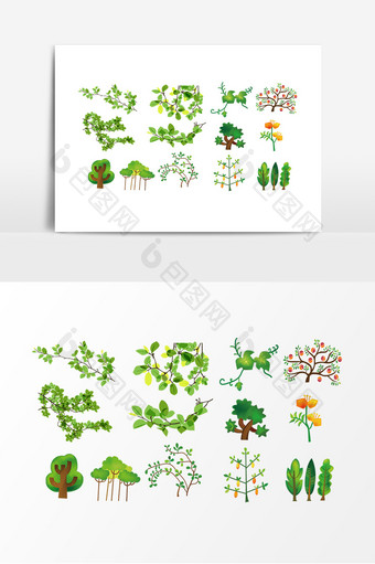 绿色树木植物树枝树叶素材图片