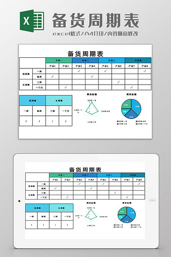 备货周期表Excel模板图片