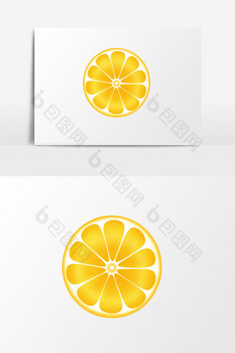 创意初夏可爱夏天柠檬元素免扣水果柠檬片图片