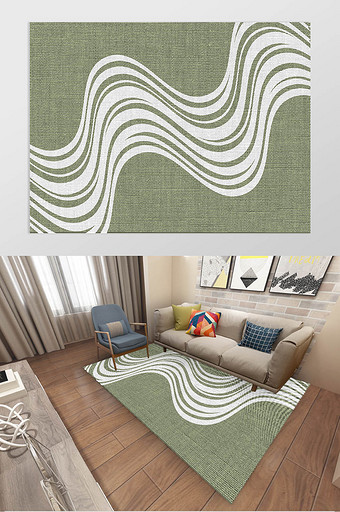 现代ins北欧动感线条纹理装饰地毯图案图片