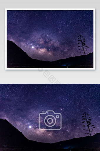 紫色星空繁星点点美丽摄影图图片