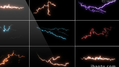 10组4K带通道闪电特效视频素材