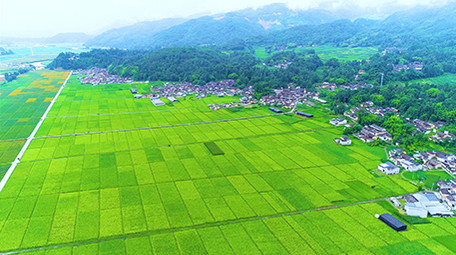 航拍山村田园风光4K视频