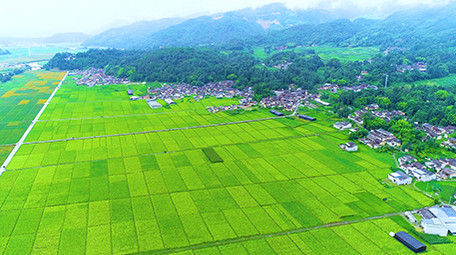 航拍山村田园风光4K视频