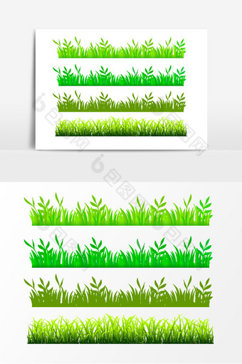 绿色小草草丛设计元素图片