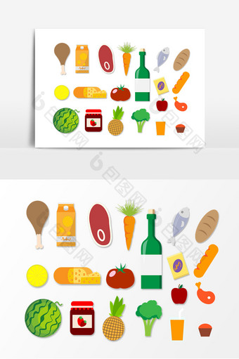 新鲜水果蔬菜设计元素图片